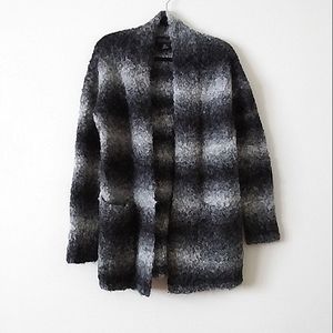 Rachel Zoe Black/Gray Open Front Cardigan